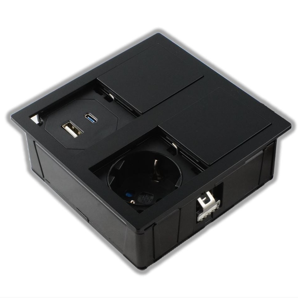 VERSAHIT DUAL | 1 STIKK + 2 USB (A+C) | IP54 | MATT SORT - bilde 2