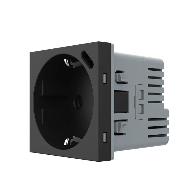 1 Stikkontakt + 1 USB-C (18W) - Matt sort