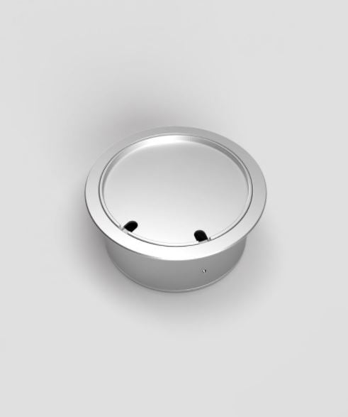 2HOME.NO® - RUND GULVBOKS FOR NEDFELLING I GULV - LOKK ER VENDBART - 1 Stikkontakt + 2 CAT6 RJ45 - BODEN