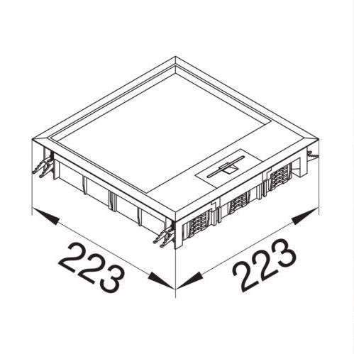 HAGER - VEQ0612E - 6 UTTAK - STAINLESS STEEL -12 mm i lokk - bilde 2