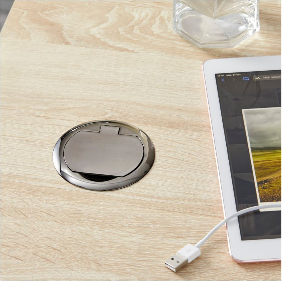 RING | 1 STIKK + 1 USB-A | BLACK CHROME - bilde 2