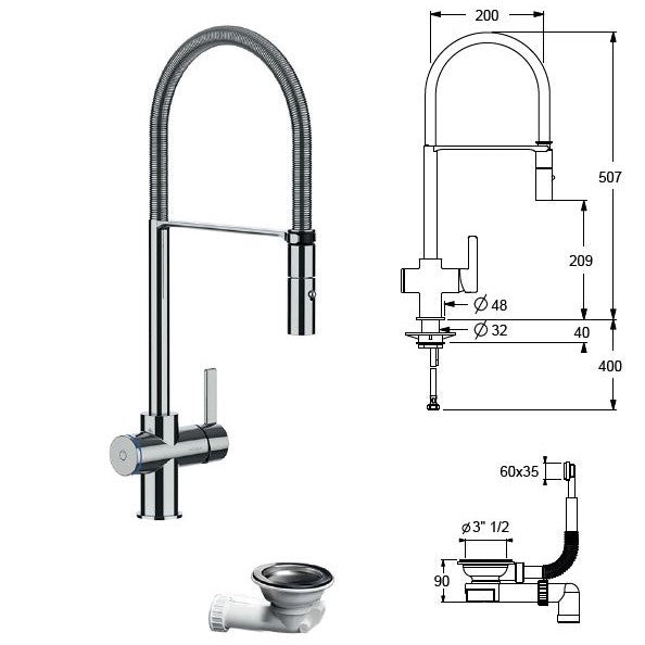 GUGLIELMI SMARTAP® NAPOLI med uttrekk - 55 - Brushed Nickel finish - bilde 3