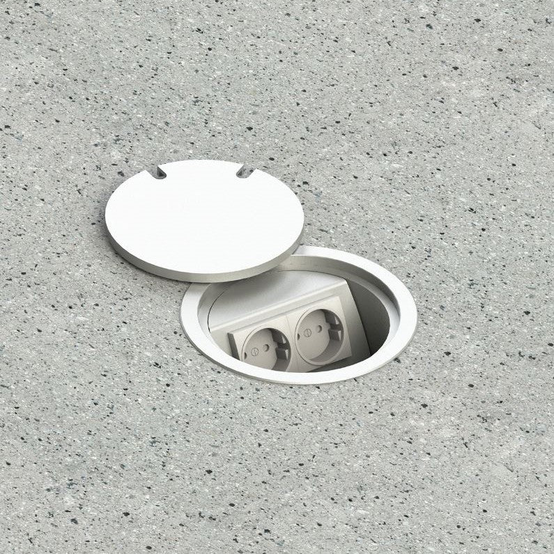 2HOME.NO® - RUND GULVBOKS FOR NEDFELLING I GULV - LOKK ER VENDBART - 2 Stikkontakter - bilde 3