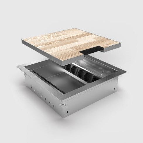 BS® - GULVBOKS - 8512B -12 Stikkontakter eller Tilpass innmat
