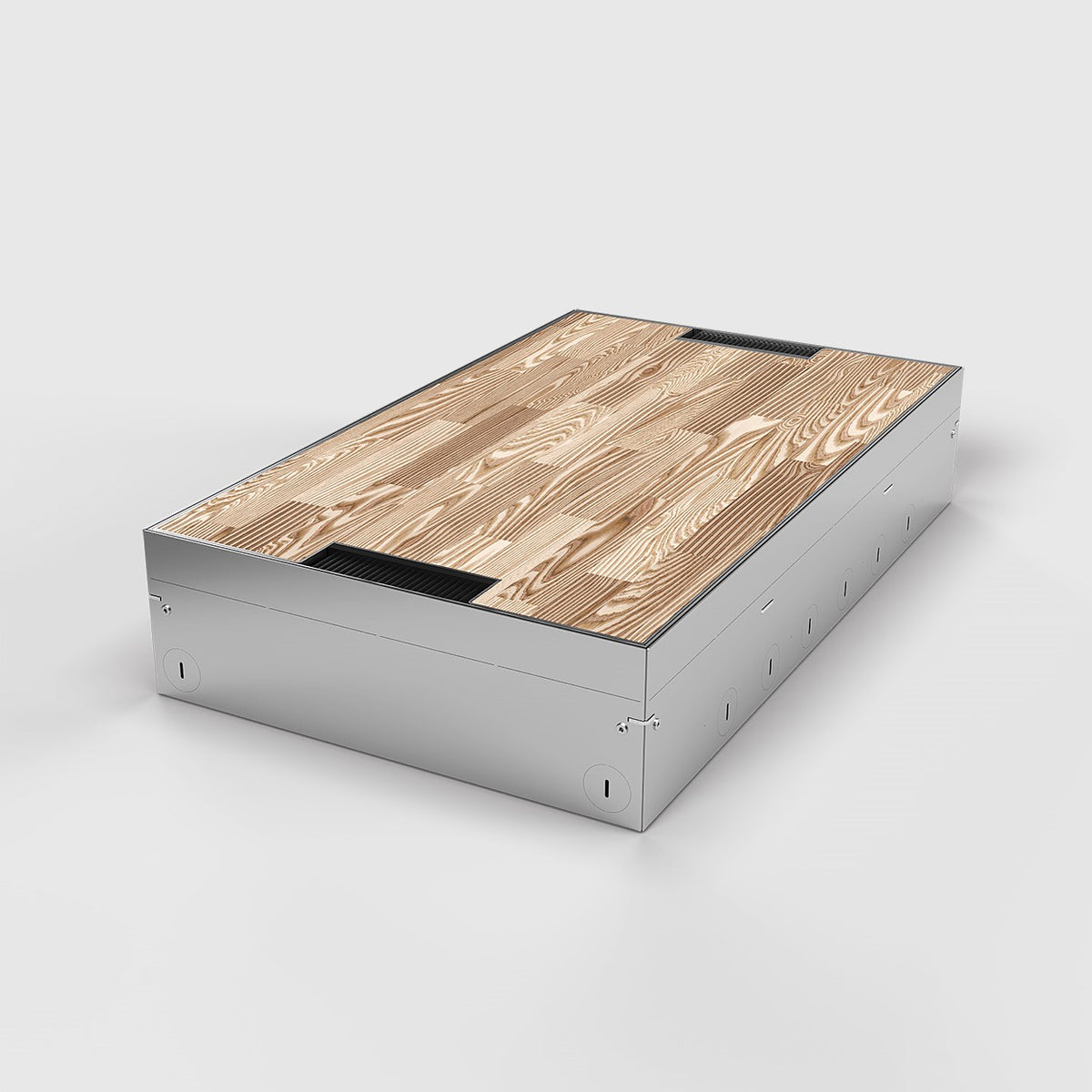 BS® - GULVBOKS - 8920B - 20 Stikkontakter eller Tilpass innmat - Legg gulv i lokk 15mm - Stainless steel - bilde 2