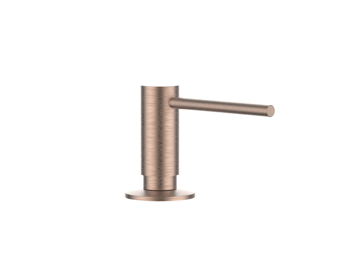 GUGLIELMI SÅPEDISPENSER RUND - Innebygd dispenser i rustfritt stål med last ovenfra, 300 ml - Satin Rose Gold / Kobber - GUGLIELMI
