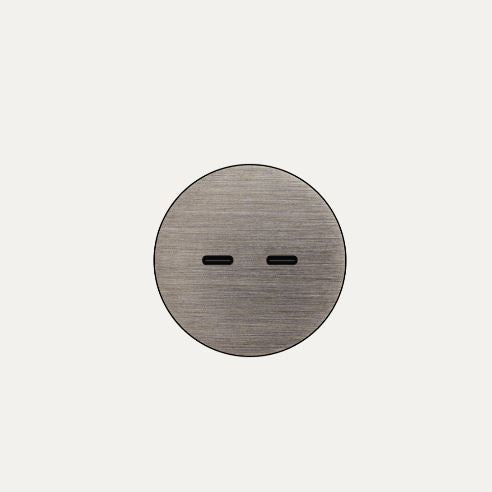 SOCKET 2.0 - 2 USB-C (30W) - Kant til gips - Ø48mm - Brushed Canon Fusil Light - PRADO
