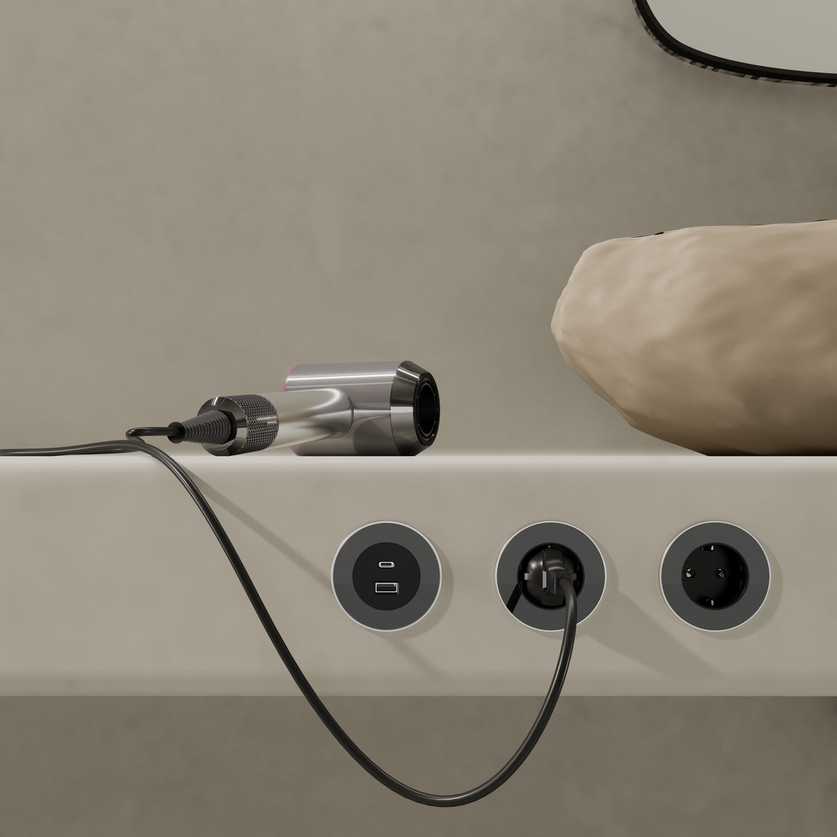 VersaDOT - 2 USB A+C (36W) - STAINLESS STEEL, SORT GLASS OG HVITT GLASS (Fargepakke) - bilde 3