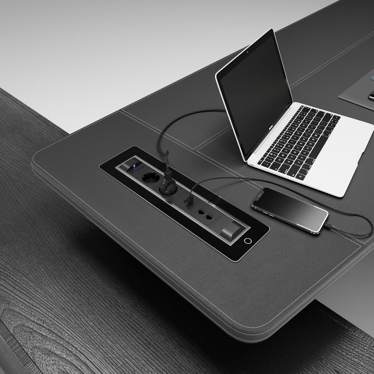 VERSATURN 3.0 | 2 STIKK + 2 USB (A+C) + 1 HDMI + 1 RJ45 CAT6 | IP44 | SORT HØYGLANS - bilde 4