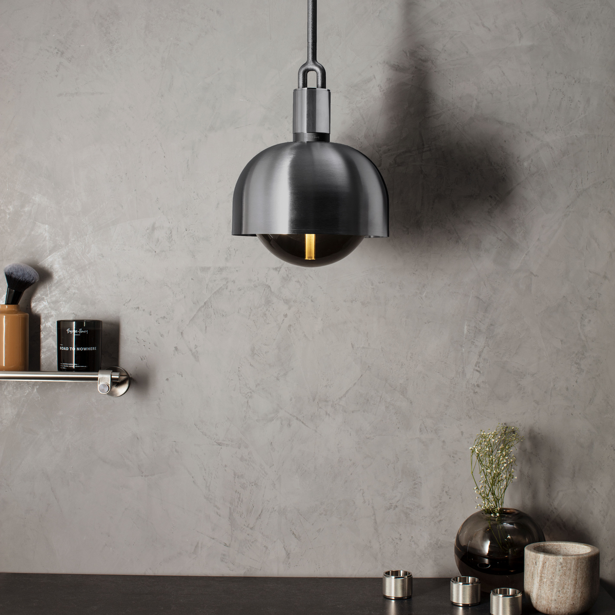 FORKED PENDANT / SHADE / GLOBE / OPAL - Medium - Gun metal - bilde 3