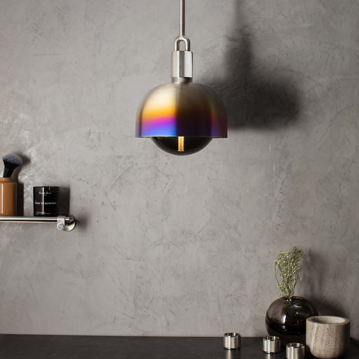 FORKED PENDANT / SHADE / GLOBE / SMOKED - Medium - Burnt Steel - bilde 2