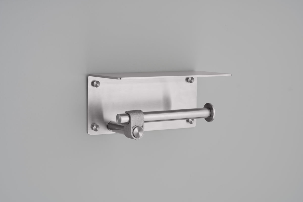 BUSTER + PUNCH - TOILET ROLL HOLDER / WITH SHELF / CAST - STEEL - bilde 3