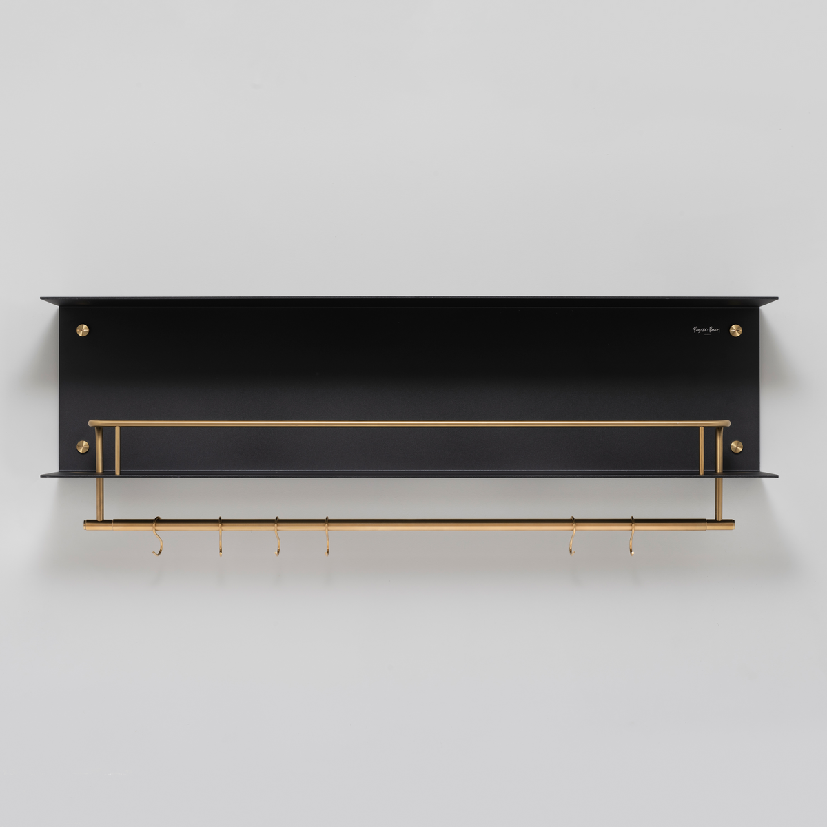 BUSTER + PUNCH® - HANGER SHELF - HYLLE - 1150 mm x 370 X 234 mm - BLACK / BRASS - bilde 3