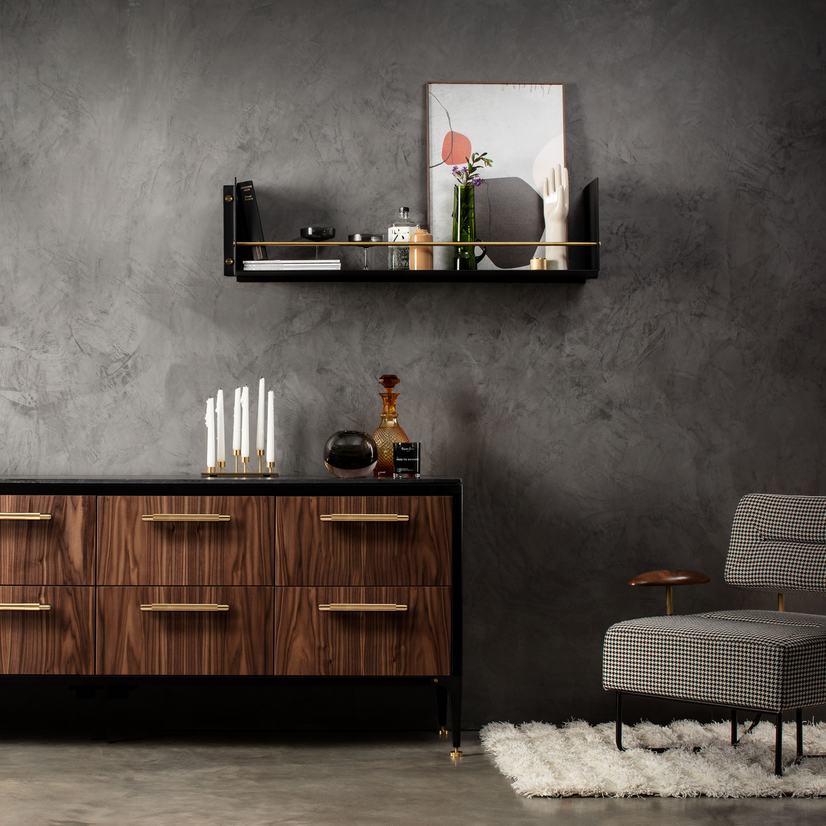 BUSTER + PUNCH® - GIRDER SHELF - HYLLE - 1150 mm x 234 mm - BLACK / BRASS - bilde 3