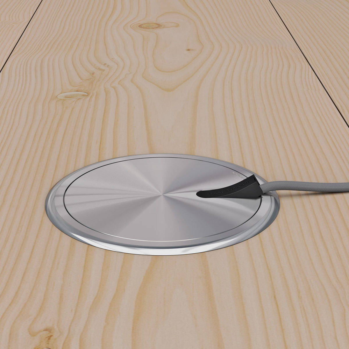 2HOME.NO® BAASTRUP - RUND - VIP Copenhagen 150 - Med 3mm buet Flens - 2 Stikk + 2 DATA - Rustfritt stål