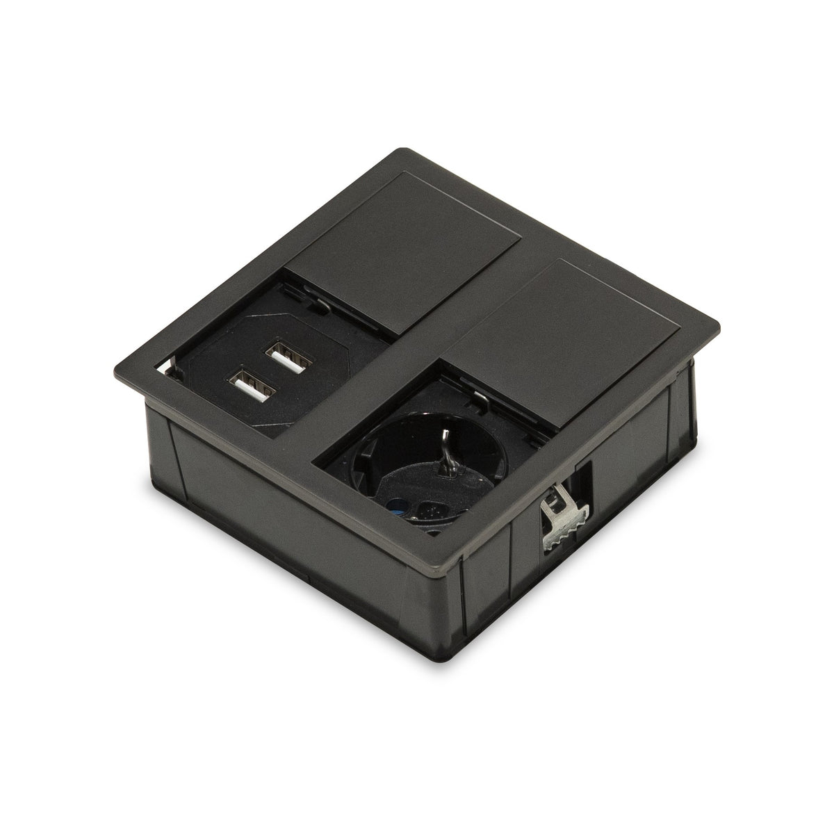 VERSAHIT DUAL | 1 STIKK + 2 USB (A+C) | IP54 | ANTRASITT GRÅ / PEWTER - bilde 3