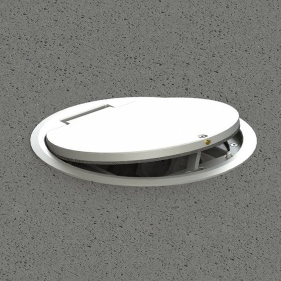 8604A | RUND IP65 GULVBOKS | 3 STIKK + 2 rj45 CAT6A | Børstet rustfri Aluminium - bilde 3