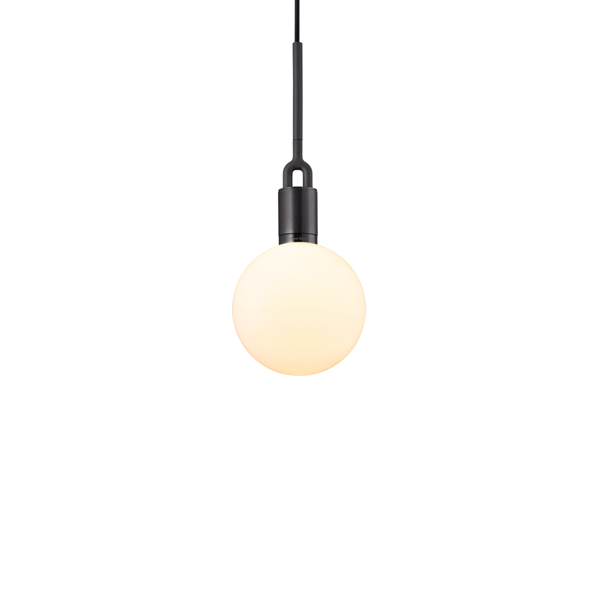 FORKED PENDANT / GLOBE / OPAL - Medium - Gun metal