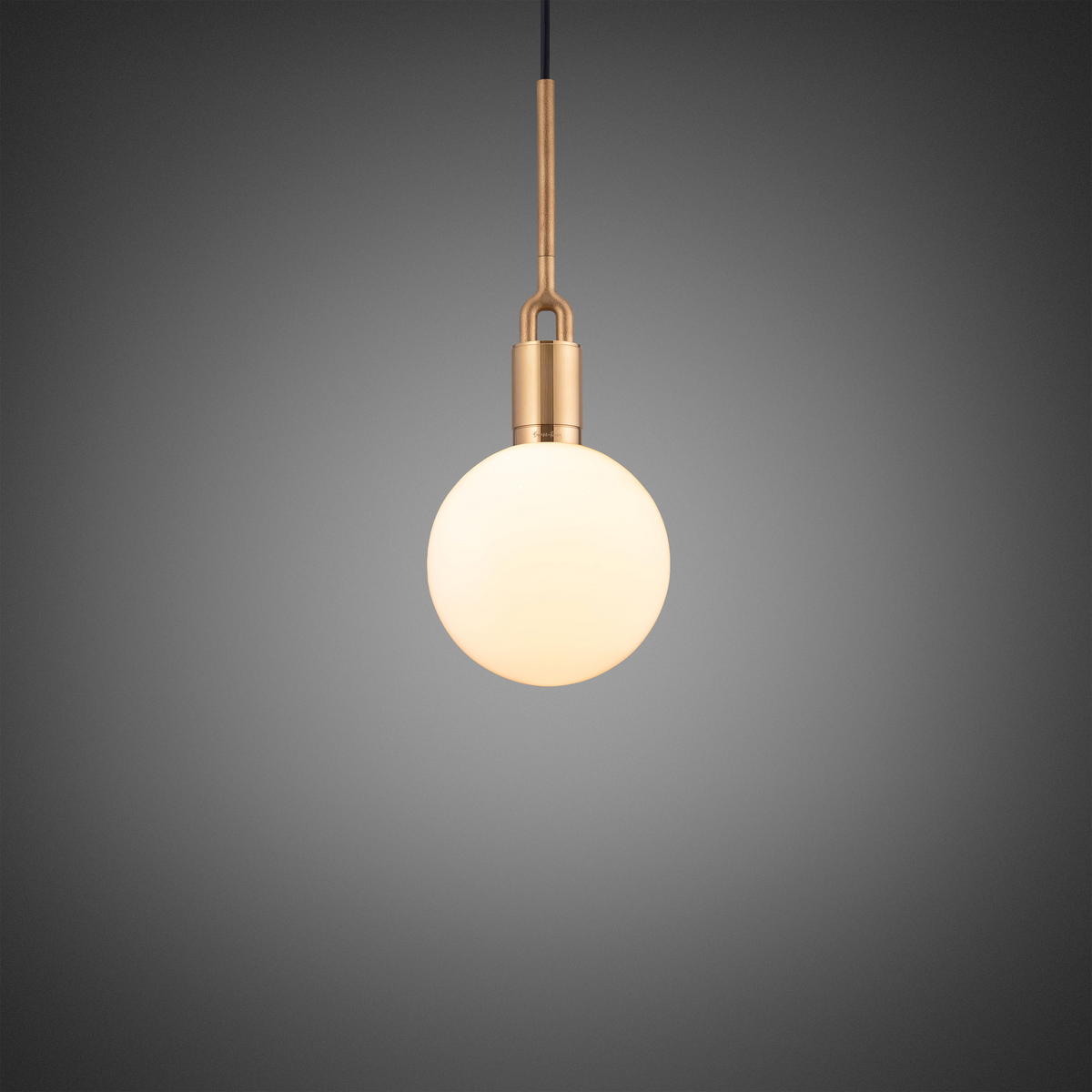 FORKED PENDANT / GLOBE / OPAL - Medium - Brass