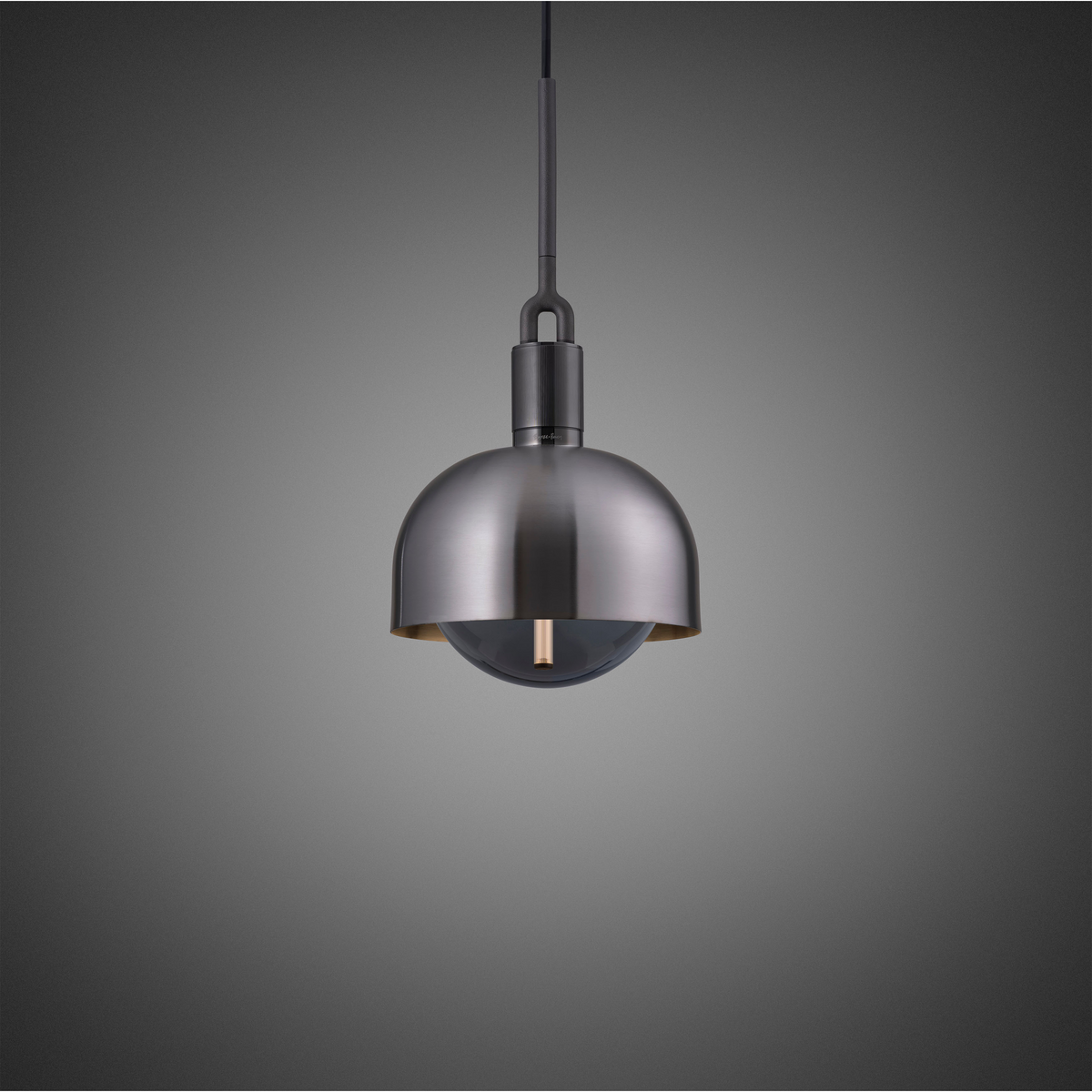 FORKED PENDANT / SHADE / GLOBE / OPAL - Medium - Gun metal