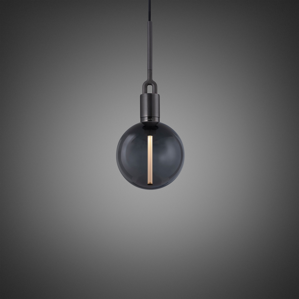FORKED PENDANT / GLOBE / SMOKED - Medium - Gun metal