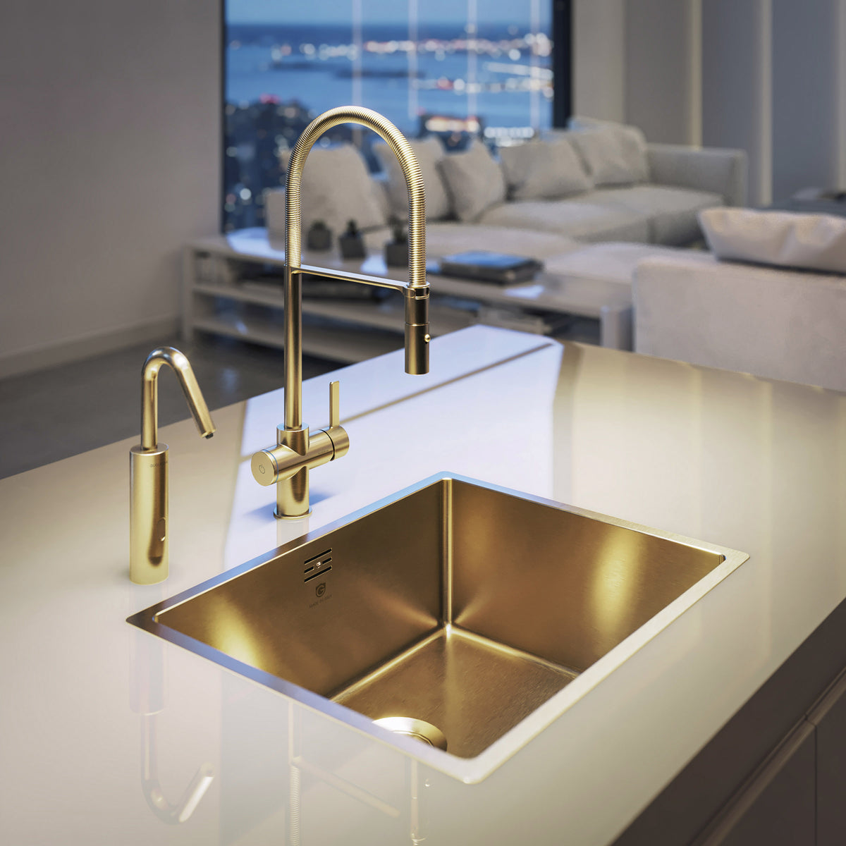 GUGLIELMI SMARTAP® NAPOLI med uttrekk - Satin Gold / Messing