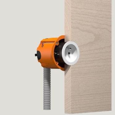 Unifit - Veggmontert stikkontakt til gips eller tre/stein mellom 16-32 mm | 1 STIKK - DIREKTEKOBLING | HVIT - bilde 3