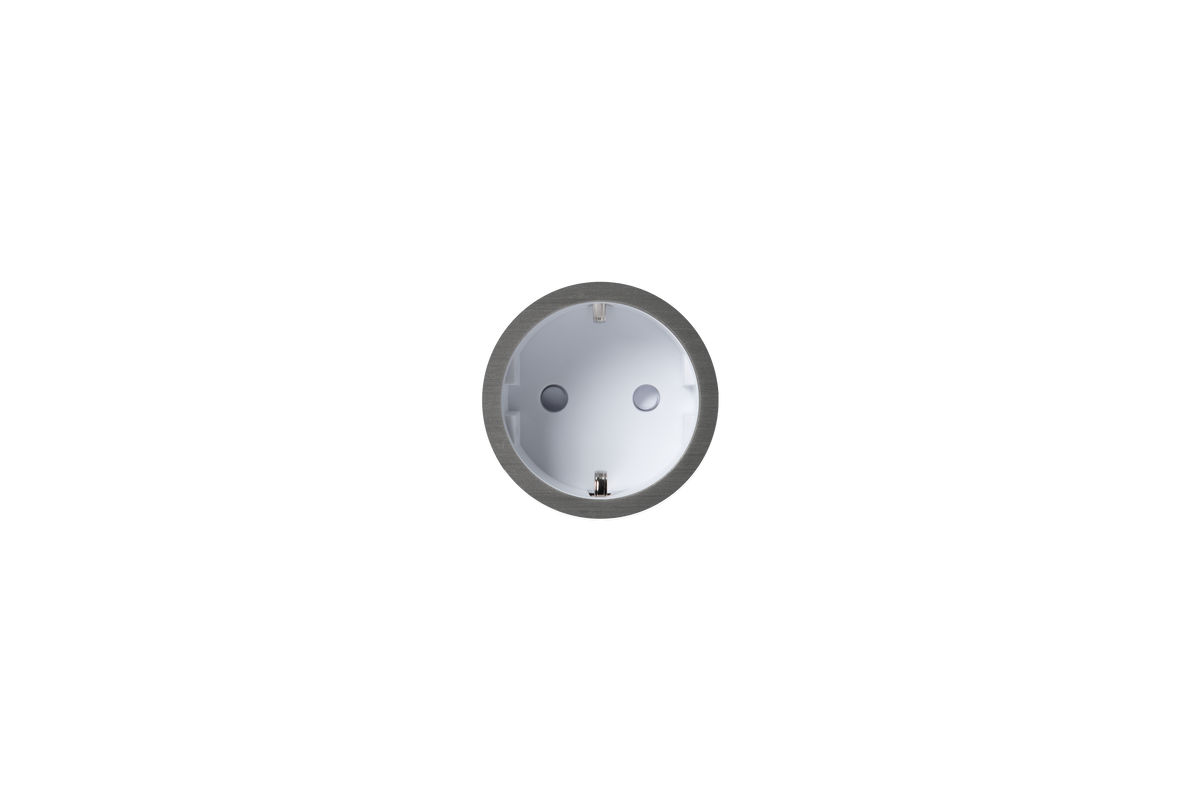 PRADO | Socket 2.0 Type F – Gips – Ø48 mm – Hvit / Canon de Fusil Dark