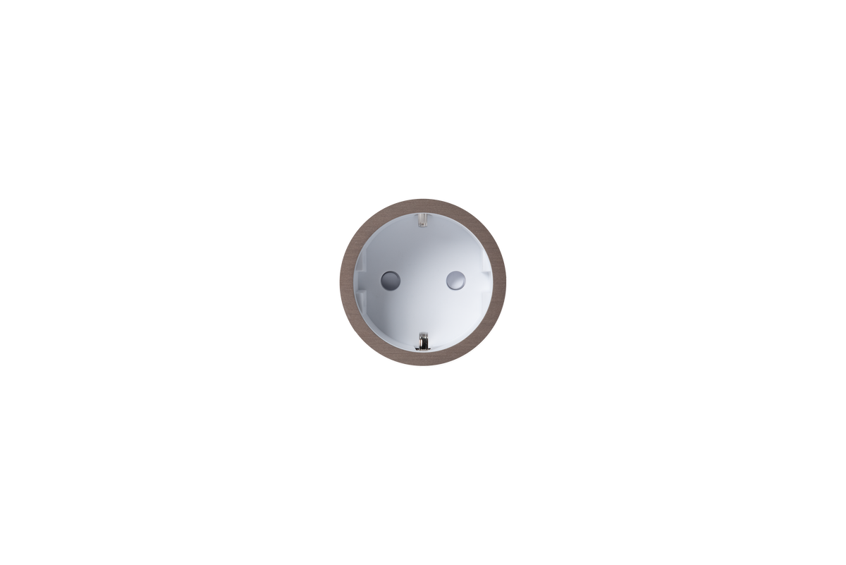 PRADO | Socket 2.0 Type F – Gips – Ø48 mm – Hvit / Dark Bronze