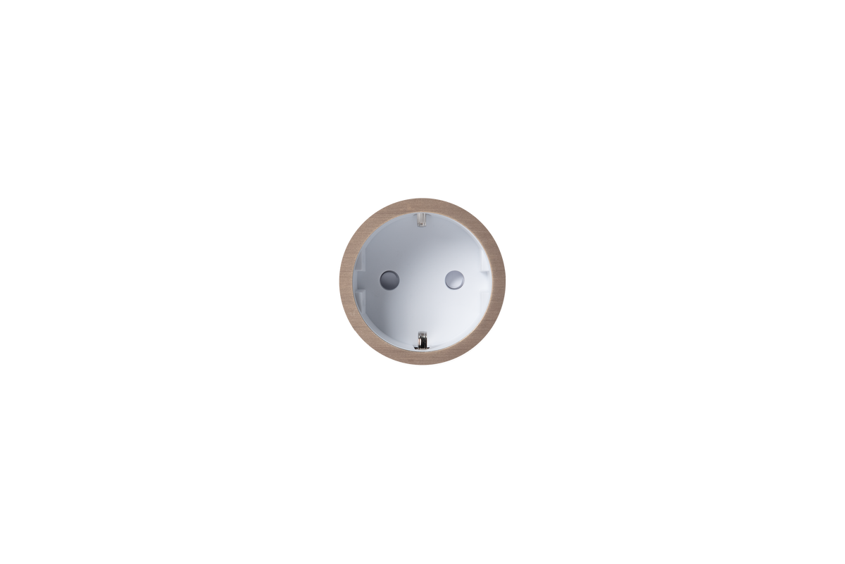 PRADO | Socket 2.0 Type F – Gips – Ø48 mm – Hvit / Light Bronze
