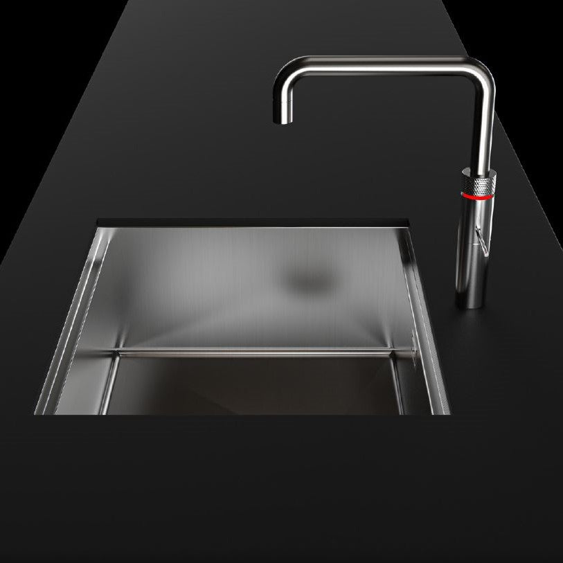 "Quooker-testet" kjøkkenvask for underliming med diamantmønster til 60cm skap - 540x466x200mm - Stainless steel - bilde 2