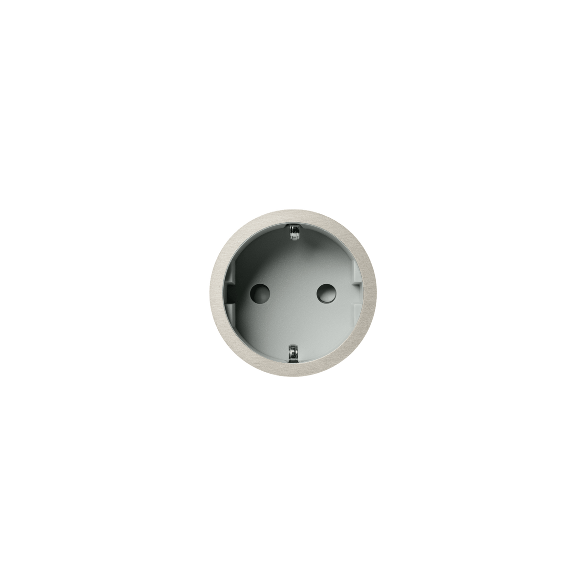 PRADO | Socket 2.0 Type F – Gips – Ø48 mm – Grey / Brushed Nickel