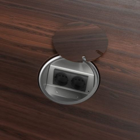 2HOME.NO® - 2HOME.NO - A99 RUND - 2 Modul - LOKK ER VENDBART - FLUSH MONTERING MED PARKETT I LOKK - 2 Stikkontakter - bilde 4