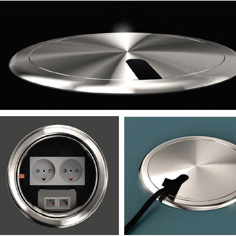 2HOME.NO® BAASTRUP - VIP Copenhagen 150 - Med 3mm buet flens - 2 Stikk + 2 DATA - Messing - bilde 3