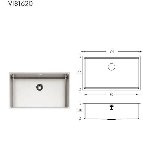GUGLIELMI VALDUGGIA kjøkkenvask – 740 × 440 mm