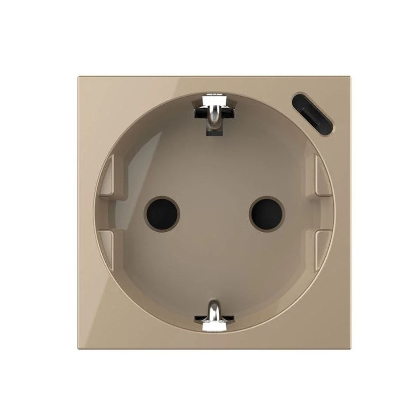 1 Stikkontakt + 1 USB-C (18W) - GULLFARGET - bilde 2