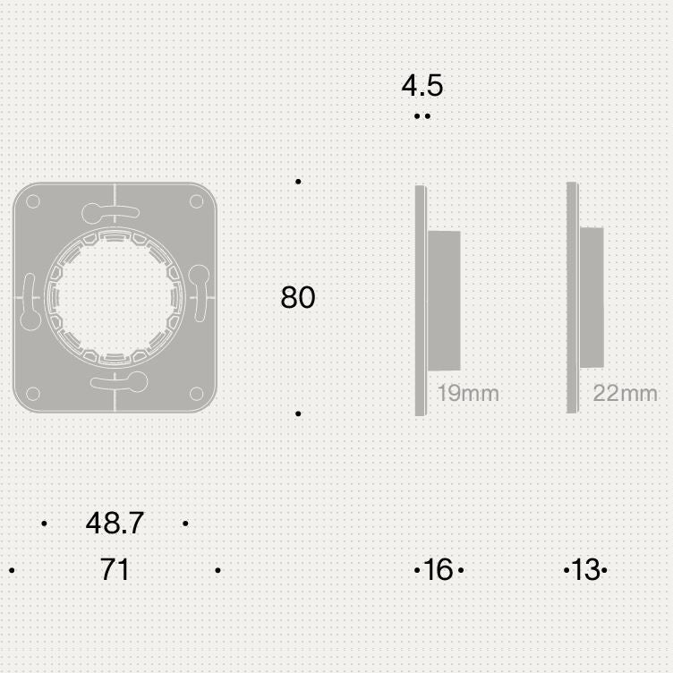 Socket 3.0 - Veggmontert stikkontakt med backfit holder 3.0 - 18-20mm tykkelse vegg holder for Tre, Stein eller finer - Helt flush | 1 STIKK | HVIT - bilde 3