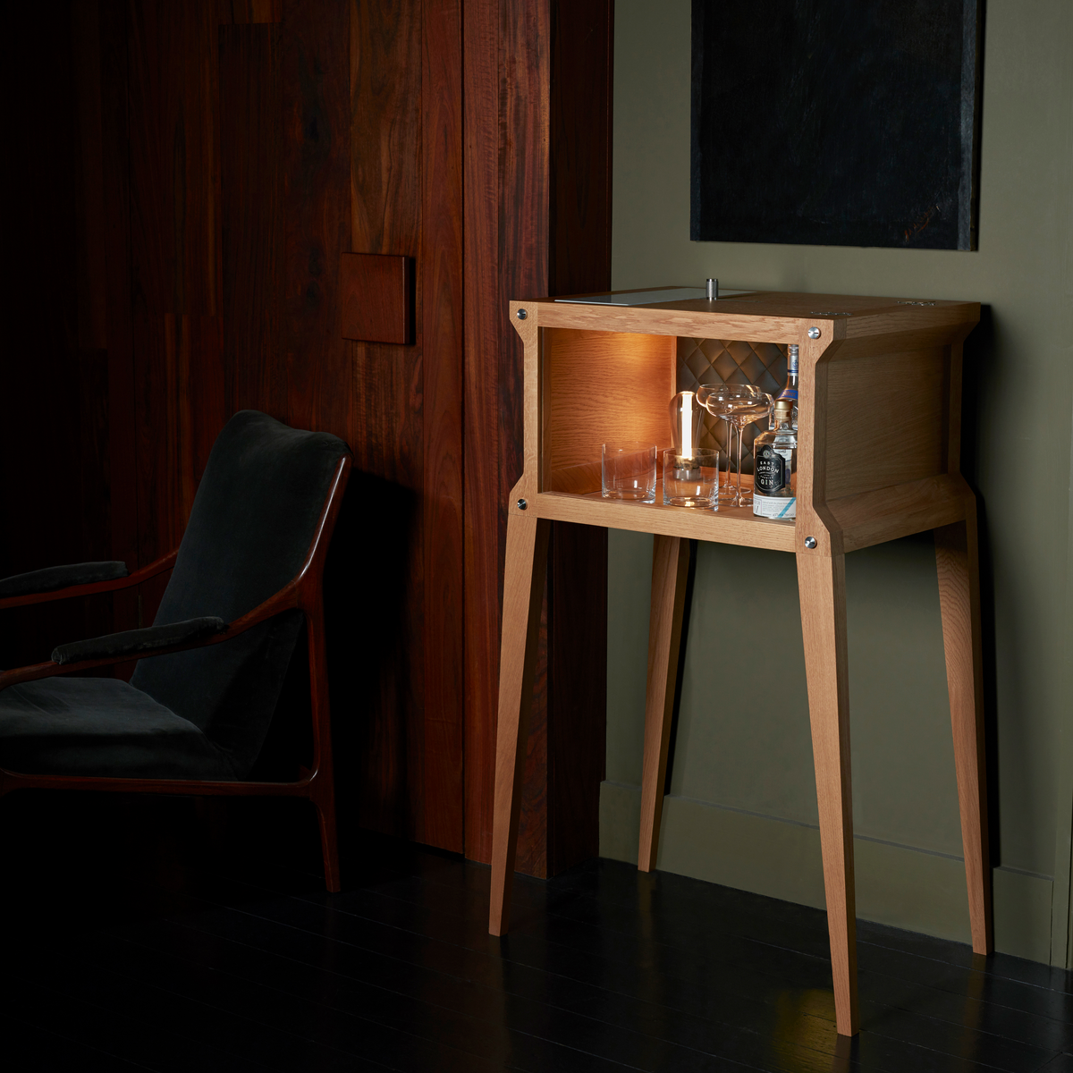 BUSTER + PUNCH® - EU The Popstar Bar / Natural Oak / Steel / White Marble / Black Leather