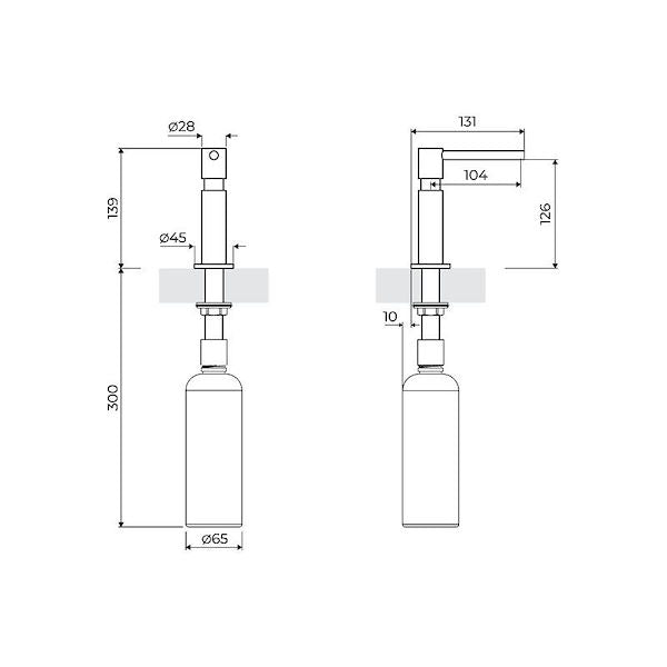 Såpedispenser med 300ml tank - GUN METAL - bilde 2