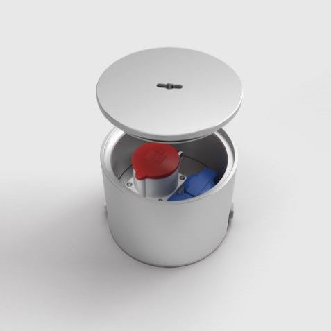 7012A1 | RUND GULVBOKS | 2 STIKK + 1 CEE 5/16A 400V / 6h | IP67 - Utendørs - STEEL - bilde 4