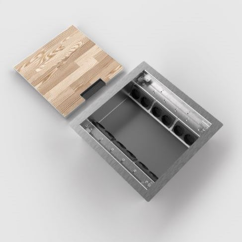 BS® - GULVBOKS - 8512B -12 Stikkontakter eller Tilpass innmat - bilde 4