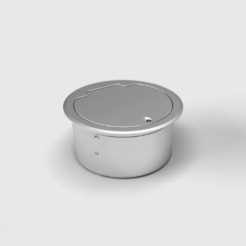 8602A | RUND IP65 GULVBOKS | 2 STIKK | Inkludert støpemodul isopor - Børstet rustfri Aluminium - bilde 4