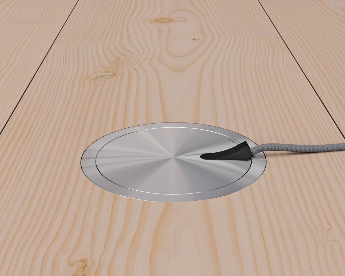 2HOME.NO® - RUND - VIP Copenhagen 150 - 2 stikk + 2 CAT6 - 2,5mm rett kant - Stainless steel - BAASTRUP