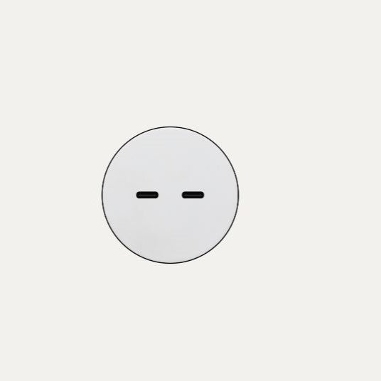 SOCKET 2.0 - 2 USB-C (30W) - Kant til gips - Ø48mm - Matt White Alu - PRADO