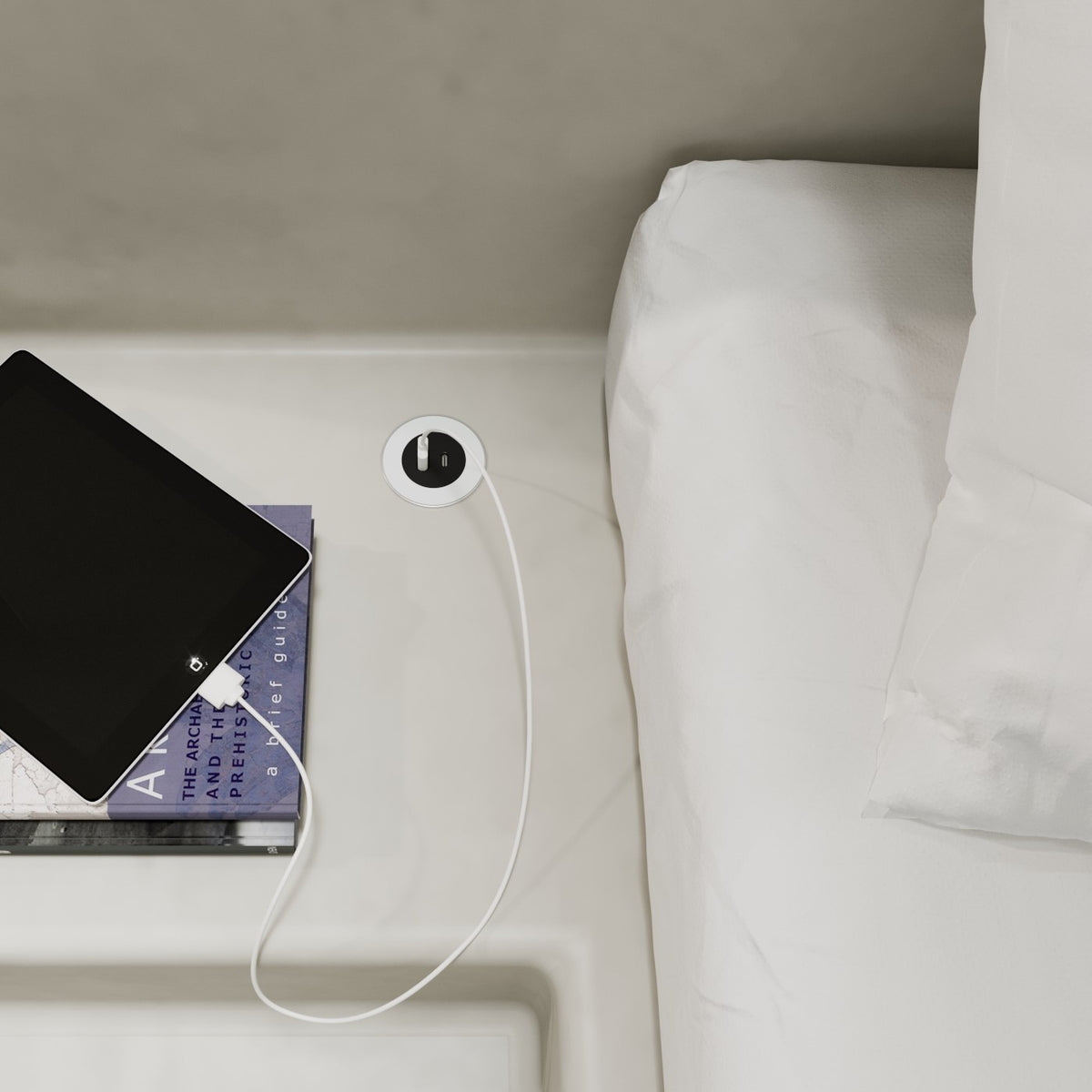 VersaDOT - 2 USB A+C (36W) - STAINLESS STEEL, SORT GLASS OG HVITT GLASS (Fargepakke)