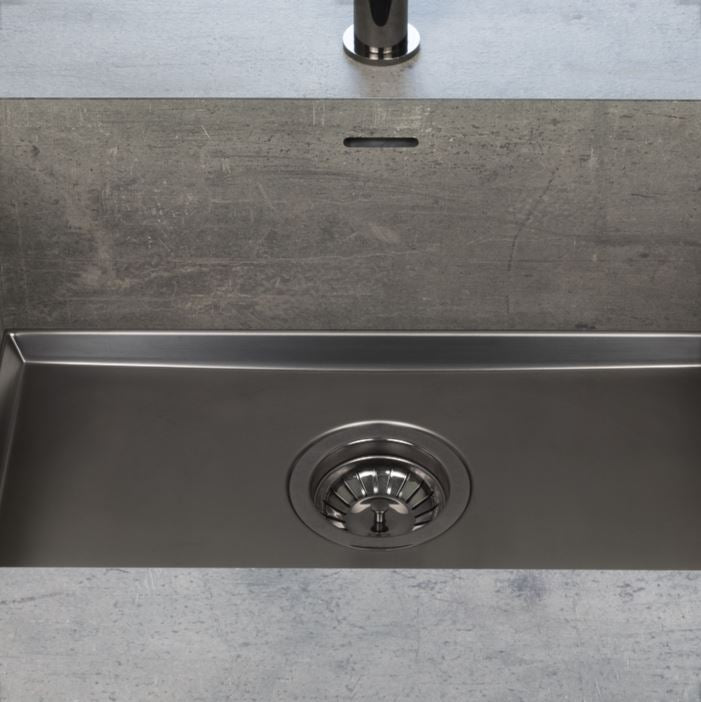 Kjøkkenvask bunn til Stein, Dekton eller Corian - 710x400x20mm - Phantom Base - GUN METAL - bilde 2