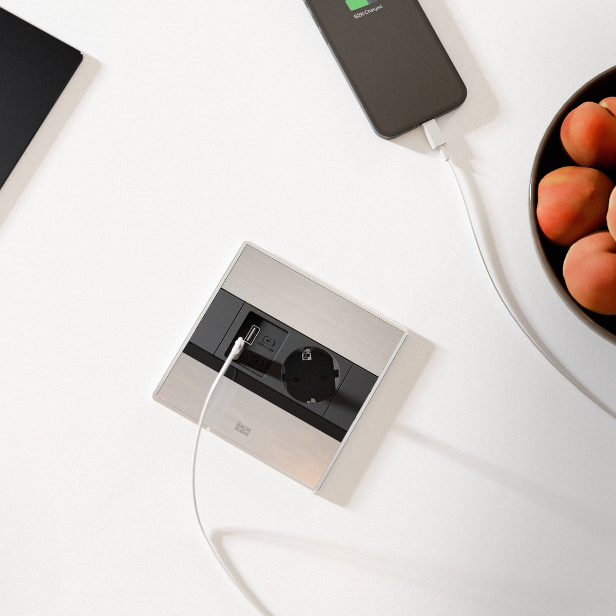 SENSE | 1 STIKK + 2 USB A+C (22W) | MATT SORT - bilde 2