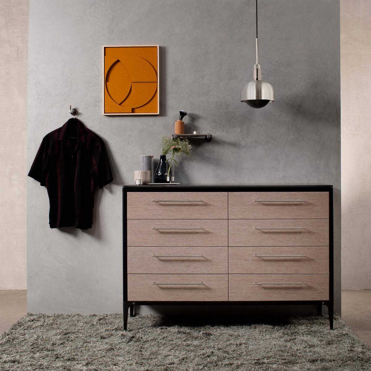 FORKED PENDANT / SHADE / GLOBE / SMOKED - Medium - Steel - bilde 2