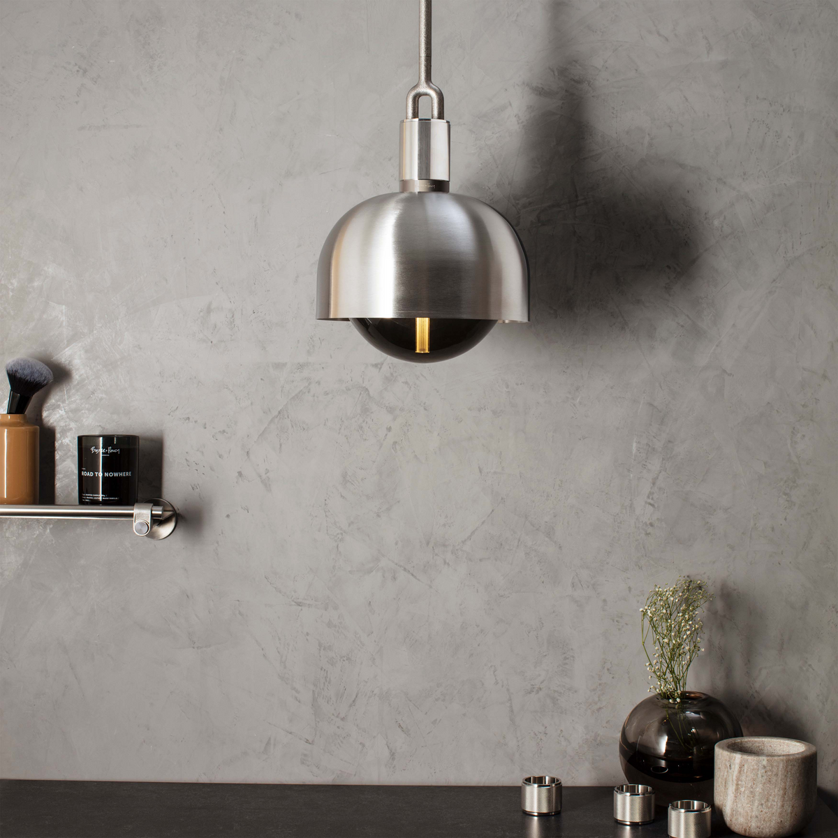 FORKED PENDANT / SHADE / GLOBE / SMOKED - Large - Steel - bilde 4