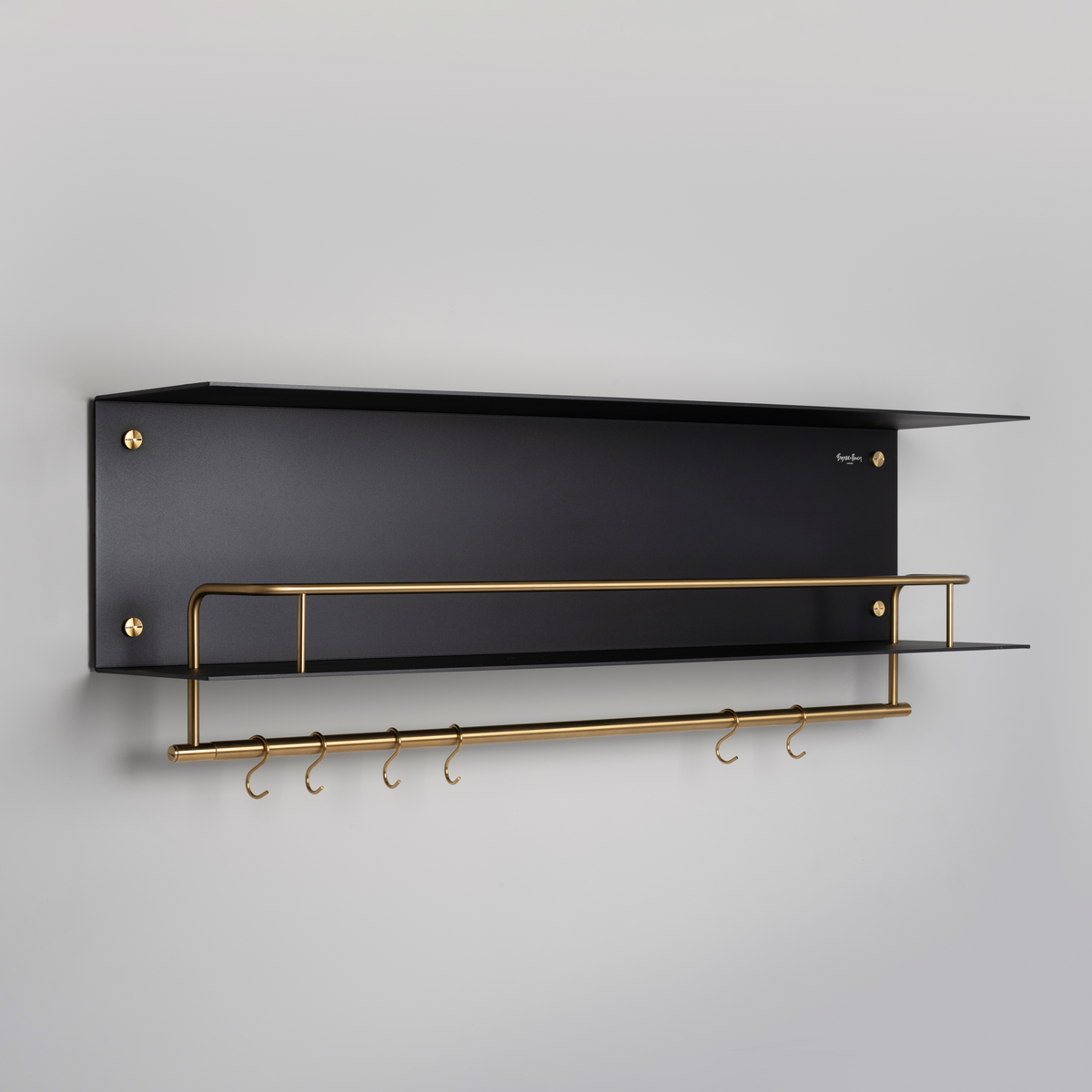 BUSTER + PUNCH® - HANGER SHELF - HYLLE - 1150 mm x 370 X 234 mm - BLACK / BRASS